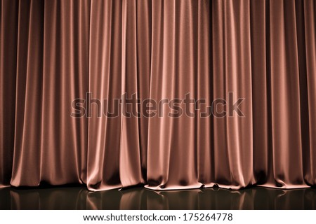 Red Closed Curtain In A Theater