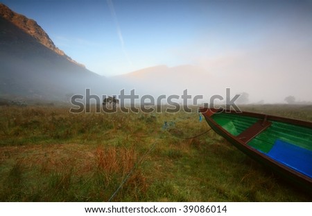 a foggy valley in Kerry Mountains, Kerry,Ireland