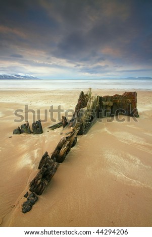 Ship Wreck On The Rossbeigh Beach,Glenbeigh,Kerry,Ireland