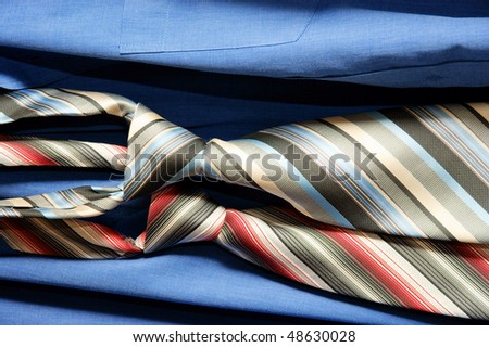 two necktie on blue background shirt