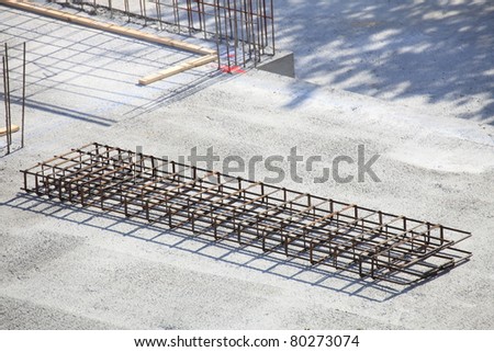 construction site concrete steel background, Iron with concrete of construction steel