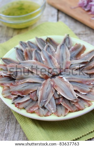 Spicy marinated anchovies