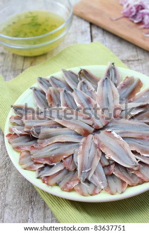 Spicy marinated anchovies