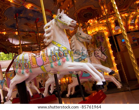 Carousel. Carnival Horses. Carousel. Horses on a carnival Merry Go Round.