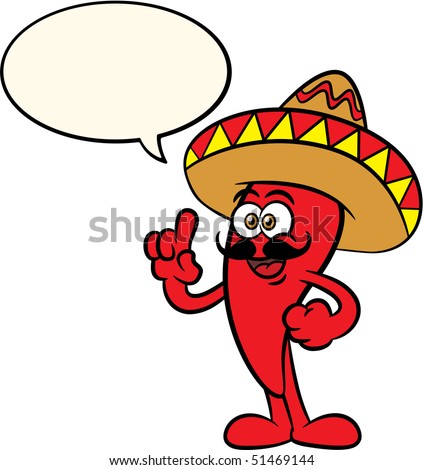 stock photo : Cartoon illustration of a Mexican pepper mascot character 