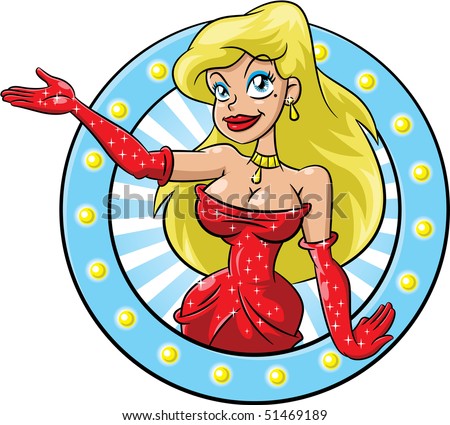 Pin Up Cartoon. pinup character presenting