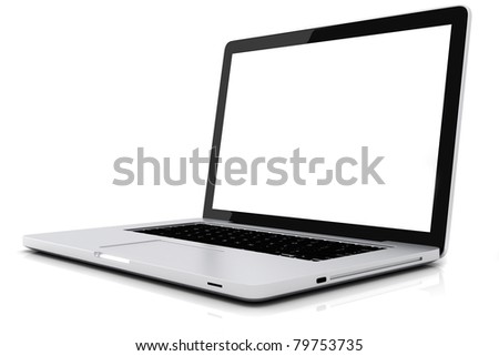 3D laptop isolated on white background 3D laptop isolated on white background