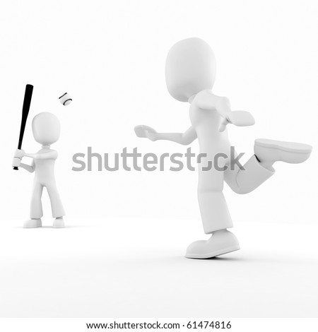stock photo 3d man playing