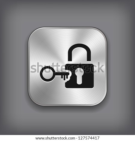 Lock icon vector metal app button Lock icon vector metal app button