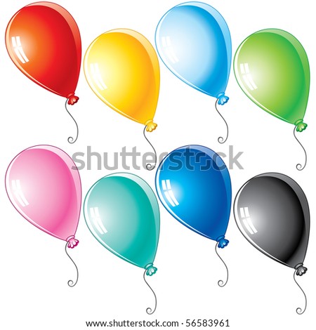 happy birthday cartoon balloons. Colorful cartoon balloons