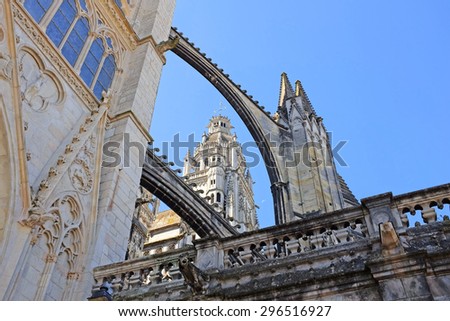 Cathedral of Saint Gatien in Tours, department Indre-et-Loire in France, Europe