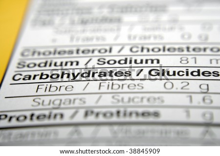 Nutrition facts focused on Carbohydrates.