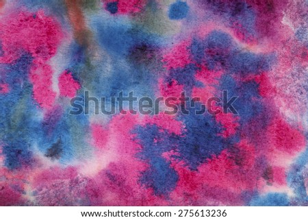 Abstract watercolor background. Pink and blue.