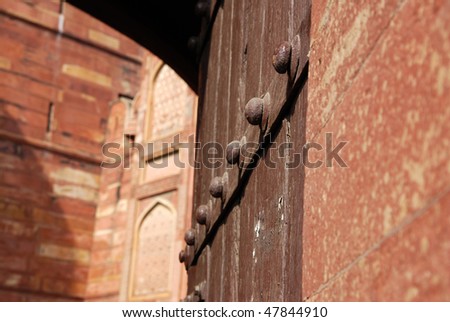 Closeup of the Entrance Gate in Agra fort