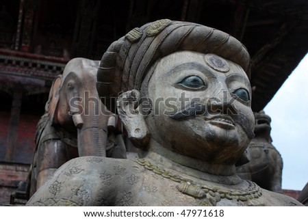 Ancient sculpture at durbar square,bhaktapur,nepal