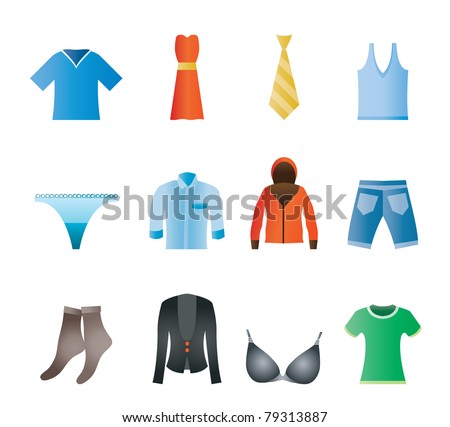 Boutique Style Clothes on Stock Vector   Clothing Boutique And Fashion Icons   Vector Icon Set