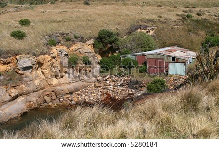 Rustic Building in New Zealand Countryside
