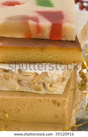 Typical spanish Christmas nougat in 