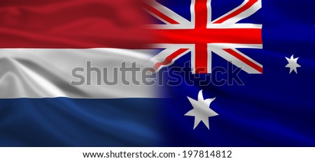 Holland vs Australia flags concept for soccer (football) matches