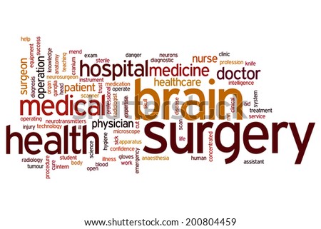 Brain surgery concept word cloud background