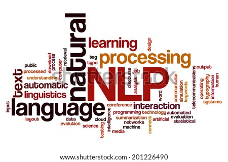 Natural language processing concept word cloud background