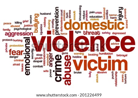 Violence concept word cloud background