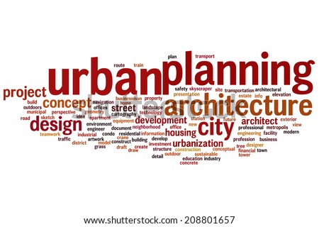 Urban planning concept word cloud background
