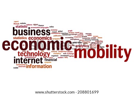 Economic mobility concept word cloud background