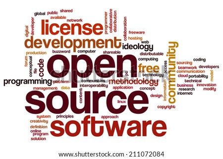 Open source concept word cloud background