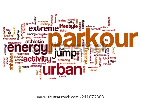 Parkour concept word cloud background