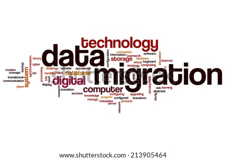 Data migration concept word cloud background
