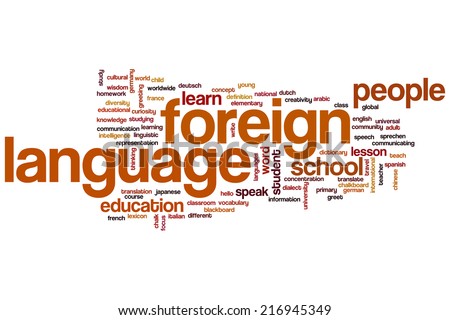 Foreign language concept word cloud background