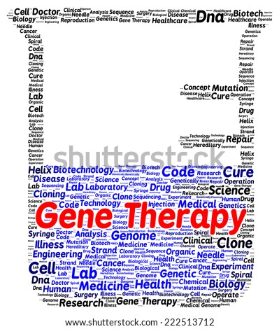 Gene therapy word cloud shape concept