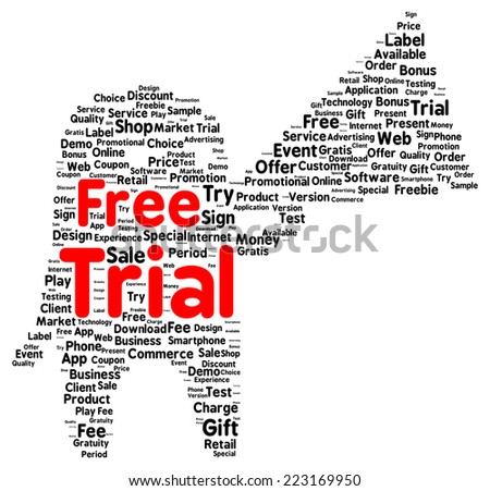 Free trial word cloud shape concept