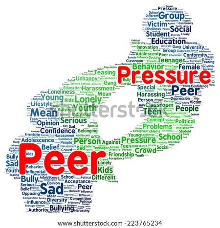 Peer pressure word cloud shape concept