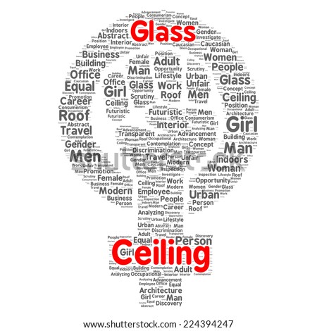 Glass ceiling word cloud shape concept
