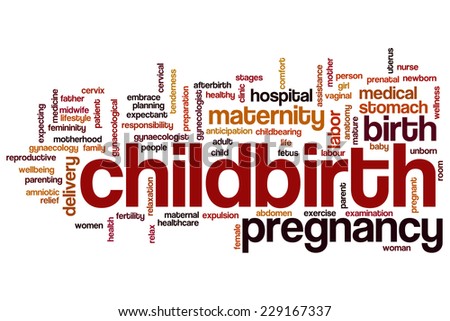 Childbirth word cloud concept