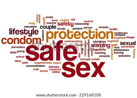 Safe sex word cloud concept
