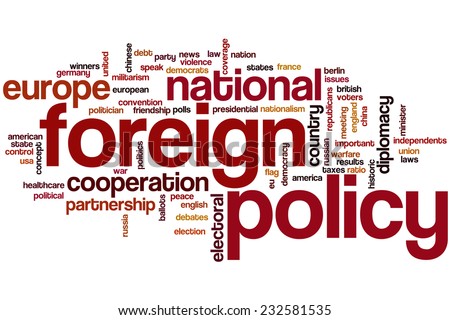 Foreign policy word cloud concept