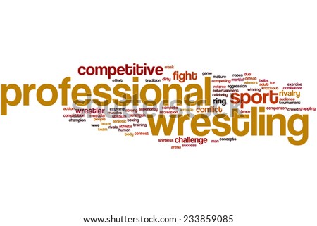 Professional wrestling word cloud concept