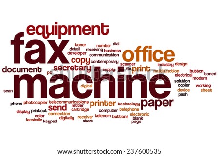 Fax machine word cloud concept