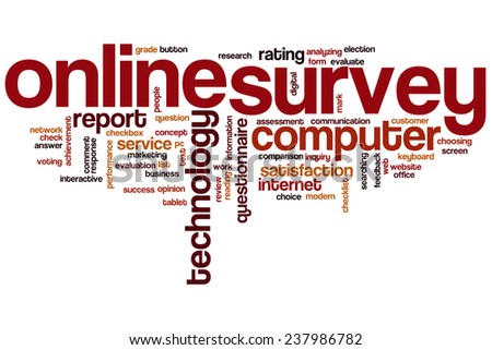 Online survey word cloud concept