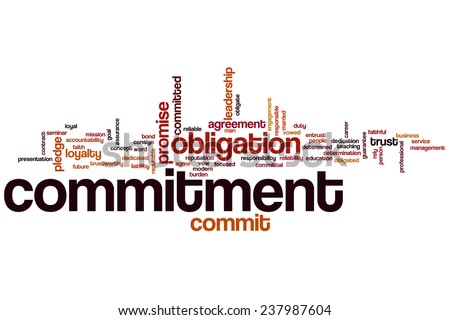 Commitment word cloud concept