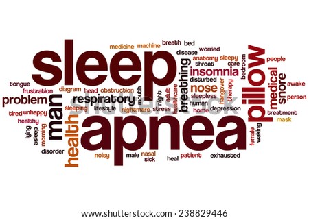 Sleep apnea word cloud concept with insomnia snore related tags