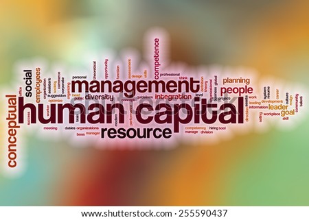 Human capital word cloud concept with abstract background