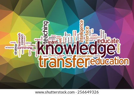 Knowledge transfer word cloud concept with abstract background