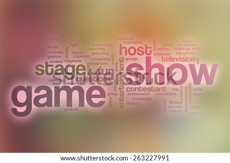 Game show word cloud concept with abstract background