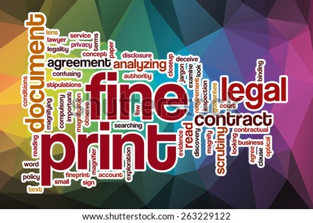 Fine print word cloud concept with abstract background