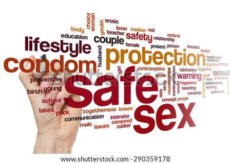 Safe sex word cloud concept