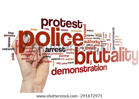 Police brutality word cloud concept